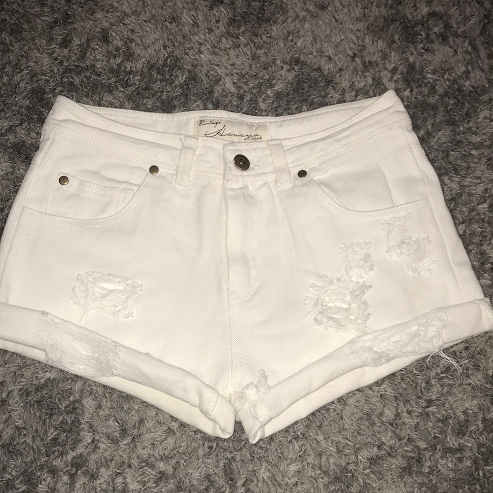 VINTAGE HAVANA white jean shorts size 1